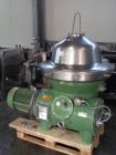 Used Westfalia SB-80-36-076 Desludger Disc Centrifuge. 316 stainless steel on product contact areas. Max bowl speed 4500 rpm, self-thinking solids discharge design, centripetal pump liquid discharge,...