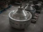 Used Westfalia SB-80-47-177 Desludger Disc Centrifuge, 316 stainless steel construction on product contact areas. Maximum bowl speed 4420 rpm, clarifier design,  hydro-hermetic design, centripetal pu...