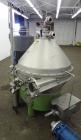 Used GEA Westfalia SC-70-36-777 Desludger Disc Centrifuge. Stainless steel construction (product contact areas), clarifier design (liquid/solids separation), timed solids discharge, centripetal pump ...