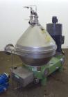 Used GEA Westfalia SC-70-36-777 Desludger Disc Centrifuge. Stainless steel construction (product contact areas), clarifier design (liquid/solids separation), timed solids discharge, centripetal pump ...