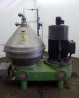 Used GEA Westfalia SC-70-36-777 Desludger Disc Centrifuge. Stainless steel construction (product contact areas), clarifier design (liquid/solids separation), timed solids discharge, centripetal pump ...