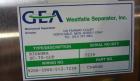 Used GEA Westfalia SC-70-36-777 Desludger Disc Centrifuge. Stainless steel construction (product contact areas), clarifier design (liquid/solids separation), timed solids discharge, centripetal pump ...