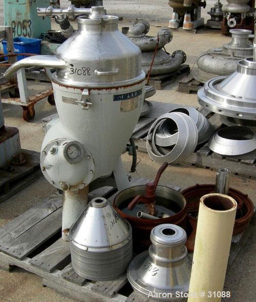 Used Alfa-Laval CDM 209-74S-60 Oil Purifier, 430 Stainless Steel. Designed for applications with mostly heavy phase, rated at 15 gallons per minute. 7.5 hp motor 480/3/60. Pump on heavy phase dischar...
