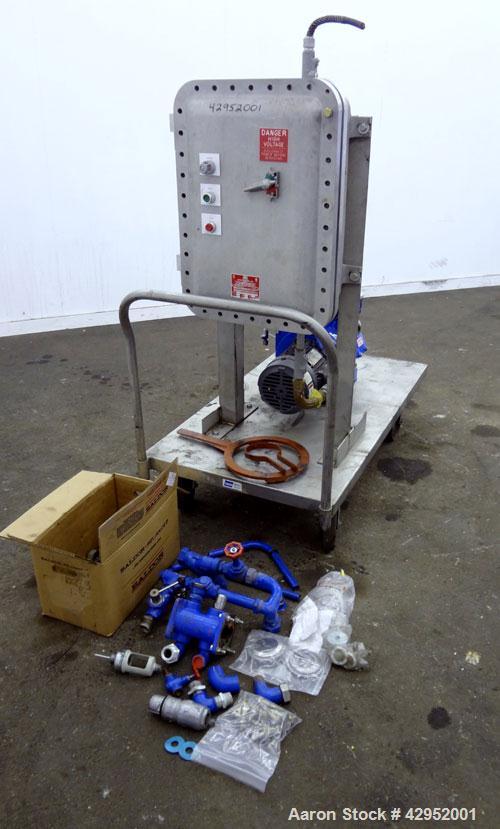 Used Alfa Laval MAB-104B-24 Solid Bowl Disc Centrifuge. 2205 Stainless steel construction (product contact areas). maximum bowl speed 7350 rpm, separator design (liquid/liquid/solid separation), alum...