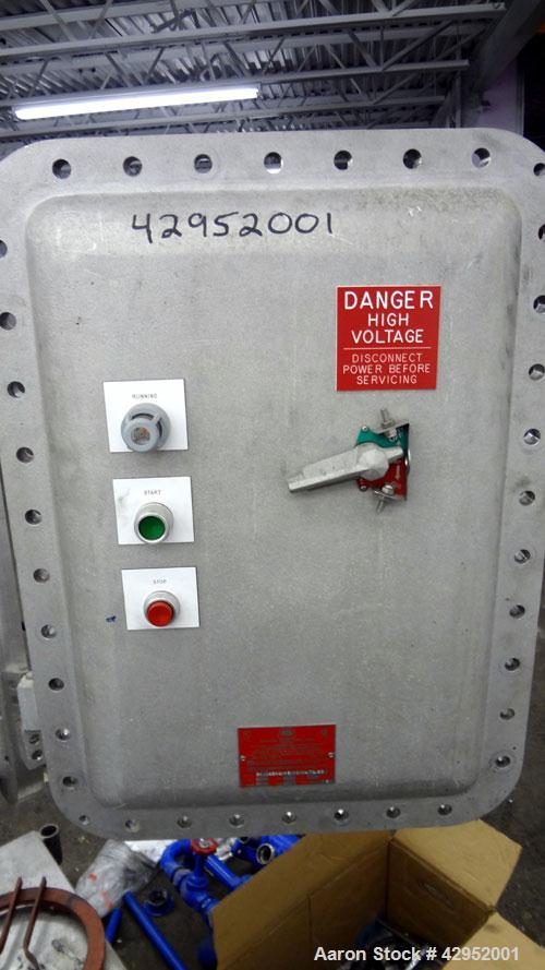Used Alfa Laval MAB-104B-24 Solid Bowl Disc Centrifuge. 2205 Stainless steel construction (product contact areas). maximum bowl speed 7350 rpm, separator design (liquid/liquid/solid separation), alum...