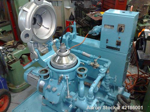 Used Carbon Steel Alfa Laval Solid Bowl Disc Centrifuge, MAB-104 