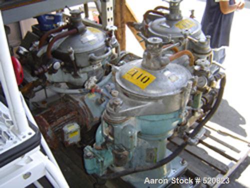 USED: Alfa Laval solid bowl disc centrifuge, MAB-2045-24-601404-8-11. Stainless steel/bronze bowl assembly, aluminum covers, direct drive.