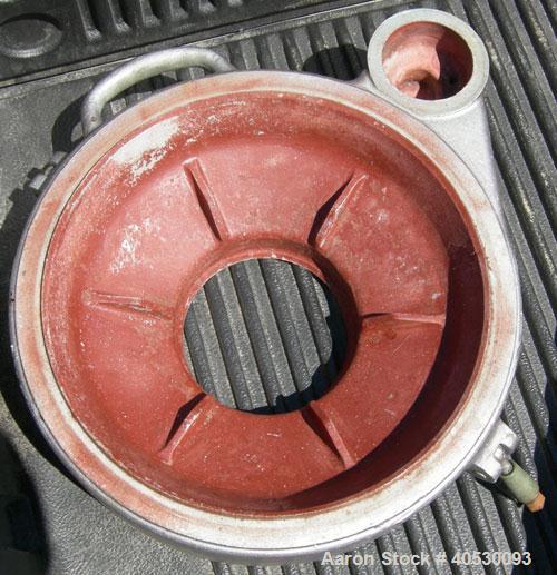 Used Alfa Laval Solid Bowl Disc Centrifuge, model MAB-206-S-24-60-HZ, 316 stainless steel. Maximum bowl speed 1700-1800 rpm. Aluminum top cover. Driven by a 5.6 kw (7.5 hp) 3/60/208-230/460 volt, 172...