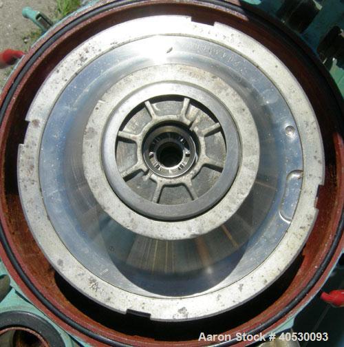 Used Alfa Laval Solid Bowl Disc Centrifuge, model MAB-206-S-24-60-HZ, 316 stainless steel. Maximum bowl speed 1700-1800 rpm. Aluminum top cover. Driven by a 5.6 kw (7.5 hp) 3/60/208-230/460 volt, 172...