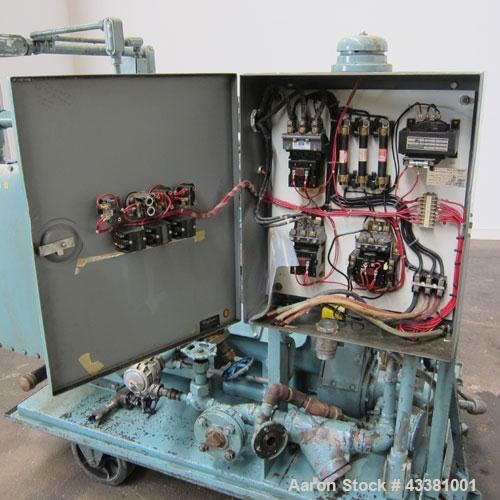 Used Alfa Laval MAB-206S-29-60 Solid Bowl Disc Centrifuge. 316 Stainless steel product contact areas, purifier design, maximum bowl speed 1700-1800 rpm, 10 hp drive motor, aluminum casing, centrifuge...