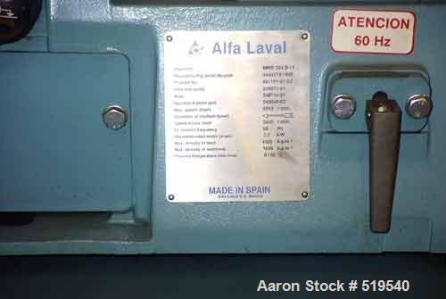 USED: Alfa Laval MMB-304S-11 Solid Bowl Disc Centrifuge