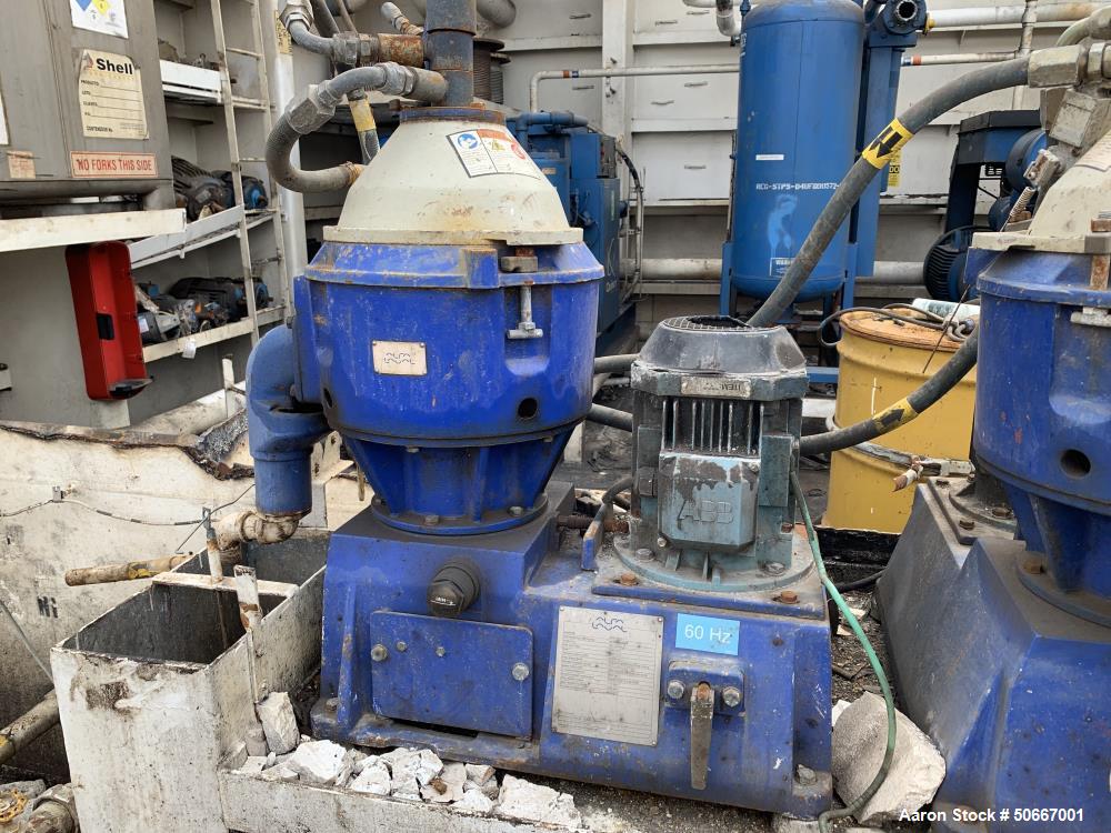 Used- Alfa Laval Solid Bowl Disc Centrifuge. Model MMB-305S-11