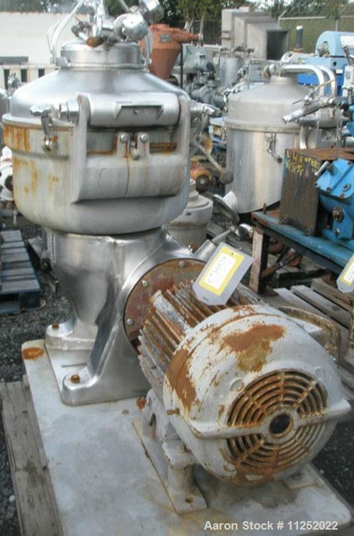 Used- Alfa Laval SRG-214-14HH Solid Bowl Disc Centrifuge