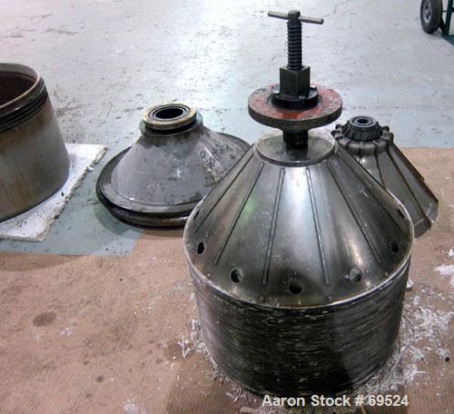 Used Stainless Steel Alfa-Laval Solid Bowl Disc Centrifuge, Model TGV-214H  