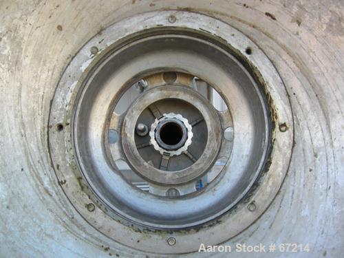 USED: Alfa Laval TVB-214H-15-21-60 solid bowl disc centrifuge. 316 stainless steel construction, separator design, coupled drive, sub-base, 15 hp drive motor 440/3/60/1790 rpm.