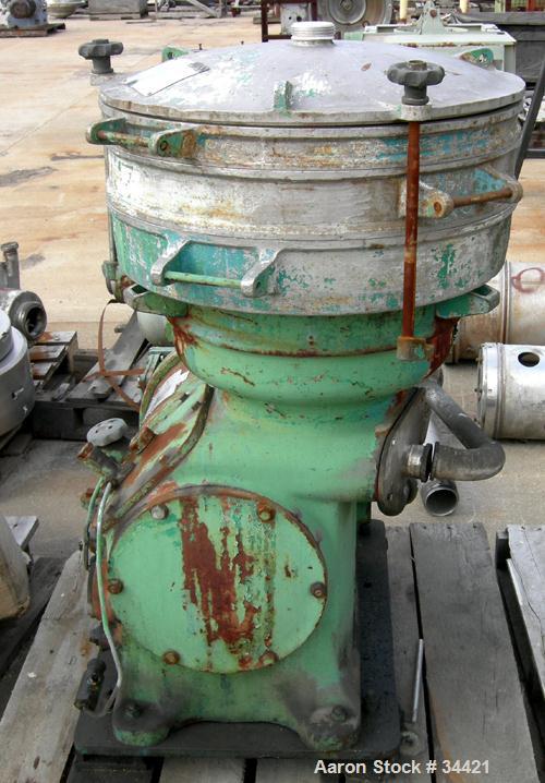 Used- Alfa-Laval VIB-1919FE Oil Purifier, 304 Stainless Steel. Maximum bowl speed 1500 rpm, 7.5 hp motor, 380/3/50/1440 rpm.