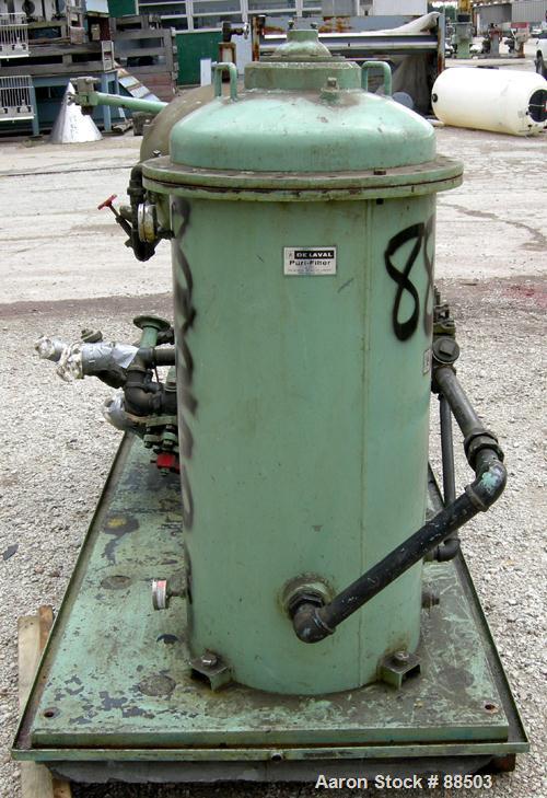 USED: Delaval model B1729C-60 solid bowl disc centrifuge, stainless steel/aluminum construction on product contact areas. 6400 max bowl speed, purifier/clarifier design, light phase centripetal pump ...