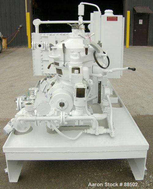 USED: Delaval model MAB-206-S29-60 solidi bowl disc centrifuge, 316 stainless steel/aluminum construction on product contact areas.Aluminum top cover. 8200 max bowl speed, purifier/clarifier design, ...