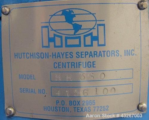 Stainless Steel Hutchison Hayes Solid Bowl Disc Centrifuge, HH-360 