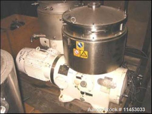 Used-Westfalia BKA-28-86-076 solid bowl disc centrifuge, stainless steel on product contact areas. Max bowl speed 66000 rpm,...
