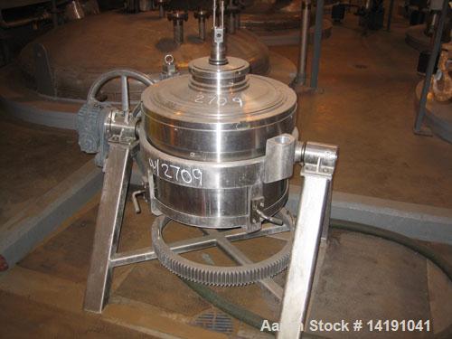 Used Westfalia BKA-45-86-076 Solid Bowl Disc Centrifuge, 316 stainless steel construction (product contact areas).Max bowl speed 5400 rpm, chamber bowl design, centripetal pump liquid discharge, dire...