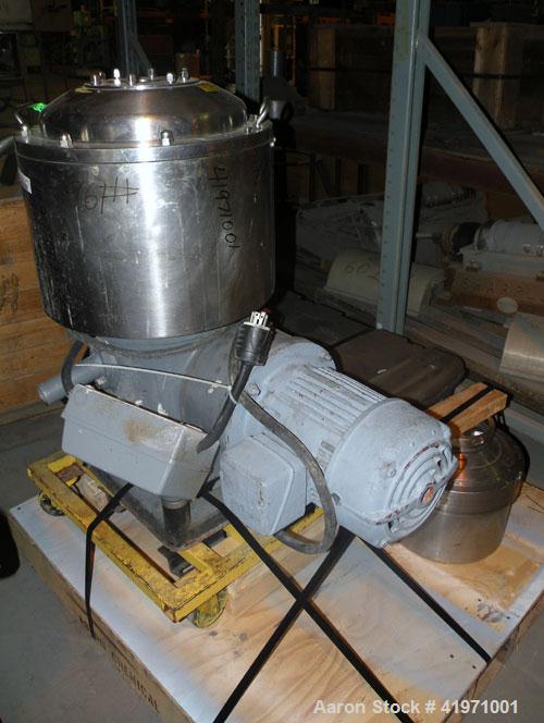 Used Westfalia BKA-6-86-076 Solid Bowl Disc Centrifuge, 316 Stainless Steel. Maximum bowl speed 8510 rpm, chamber bowl design, clarifier design (liquid/solids separation), centripetal pump liquid dis...