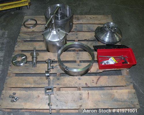 Used Westfalia BKA-6-86-076 Solid Bowl Disc Centrifuge, 316 Stainless Steel. Maximum bowl speed 8510 rpm, chamber bowl design, clarifier design (liquid/solids separation), centripetal pump liquid dis...