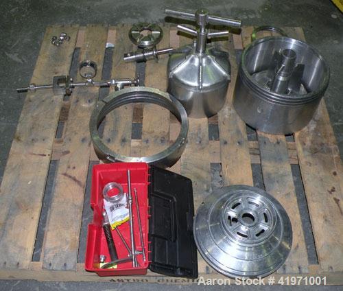 Used Westfalia BKA-6-86-076 Solid Bowl Disc Centrifuge, 316 Stainless Steel. Maximum bowl speed 8510 rpm, chamber bowl design, clarifier design (liquid/solids separation), centripetal pump liquid dis...