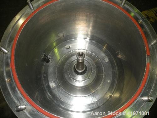 Used Westfalia BKA-6-86-076 Solid Bowl Disc Centrifuge, 316 Stainless Steel. Maximum bowl speed 8510 rpm, chamber bowl design, clarifier design (liquid/solids separation), centripetal pump liquid dis...