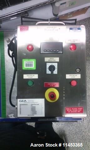 Used- GEA Westfaila CTC-1-06-107 Solid Bowl Disc Centrifuge, Stainless Steel. 12,000 rpm max bowl speed, rated 1.0kg/cu dm h...