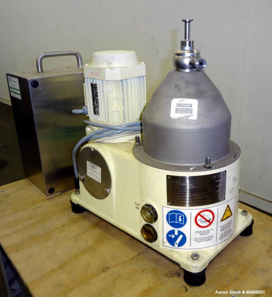 Used- GEA Westfalia CTC-1-06-107 Solid Bowl Disc Centrifuge