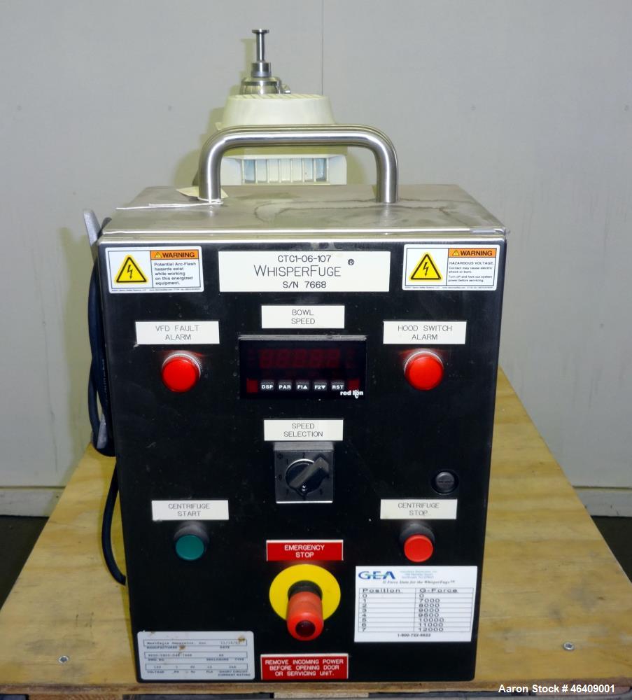 Used GEA Westfalia CTC-1-06-107 Solid Bowl Disc Centrifuge