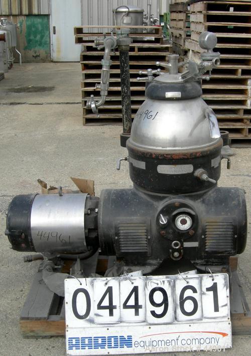 Used Stainless Steel Westfalia Chamber Bowl Centrifuge, KG-4006 