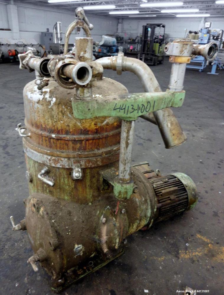 Used Stainless Steel Westfalia Solid Bowl Disc Centrifuge, RTA-45-01-074
