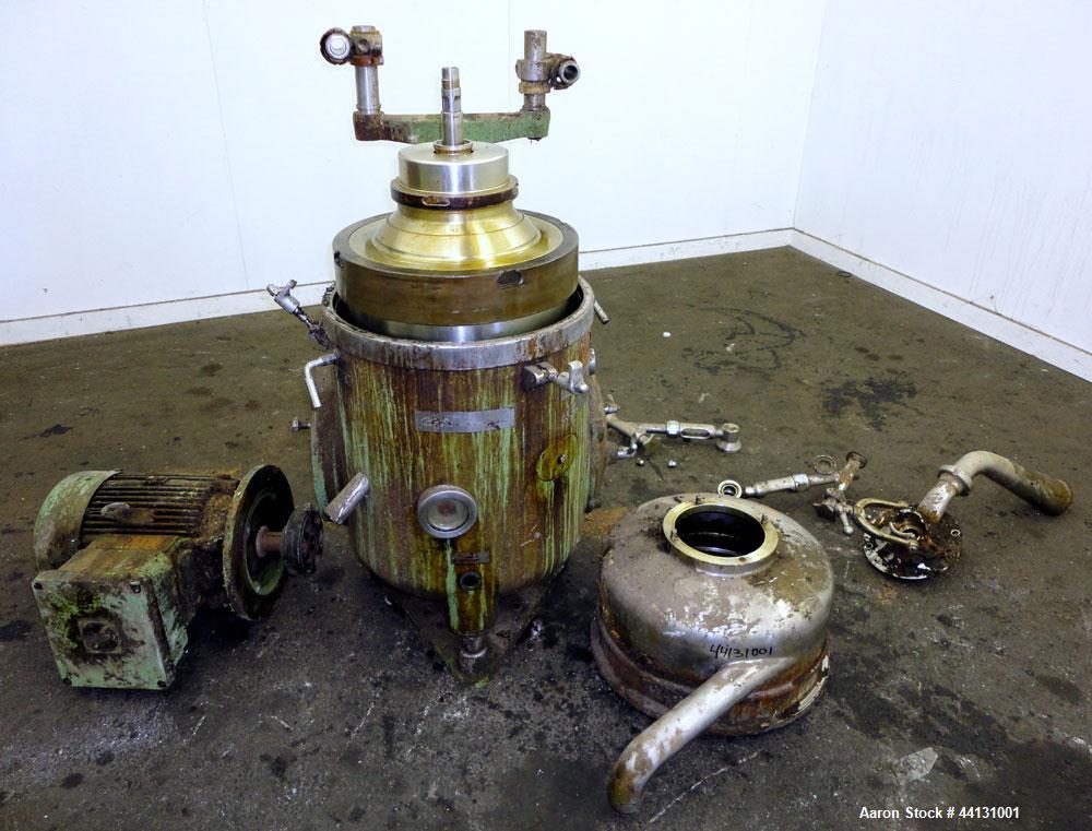 Used Stainless Steel Westfalia Solid Bowl Disc Centrifuge, RTA-45-01-074