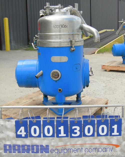 Used Stainless Steel Westfalia Solid Bowl Refining Disc Centrifuge, RTA-45-01-074 