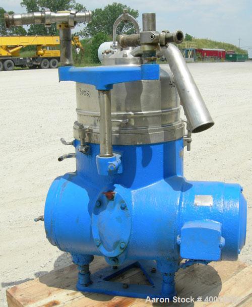 Used Stainless Steel Westfalia Solid Bowl Refining Disc Centrifuge, RTA-45-01-0
