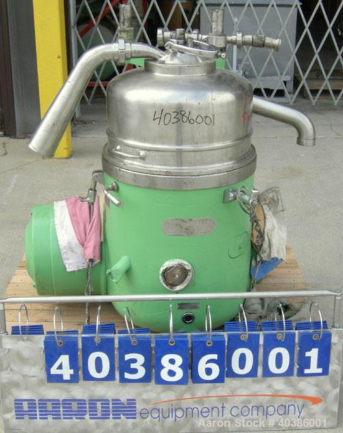 Used Stainless Steel Westfalia Solid Bowl Disc Centrifuge, RTA-45-01-076 