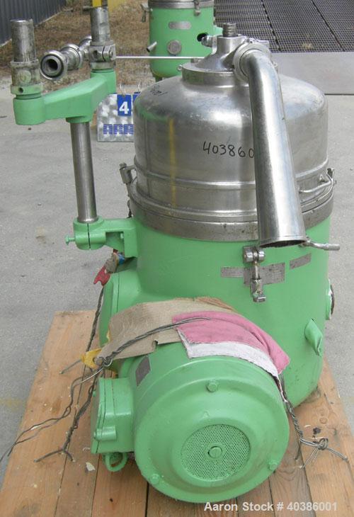 Used Stainless Steel Westfalia Solid Bowl Disc Centrifuge, RTA-45-01-076 
