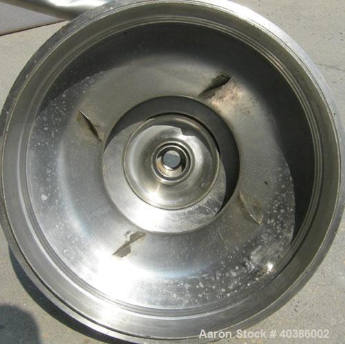 Used Westfalia RTA-45-01-076 Solid Bowl Disc Centrifuge, stainless steel construction (product contact areas), 2205 stainless steel bowl, maximum bowl speed 7200 rpm, light and heavy phase centripeta...