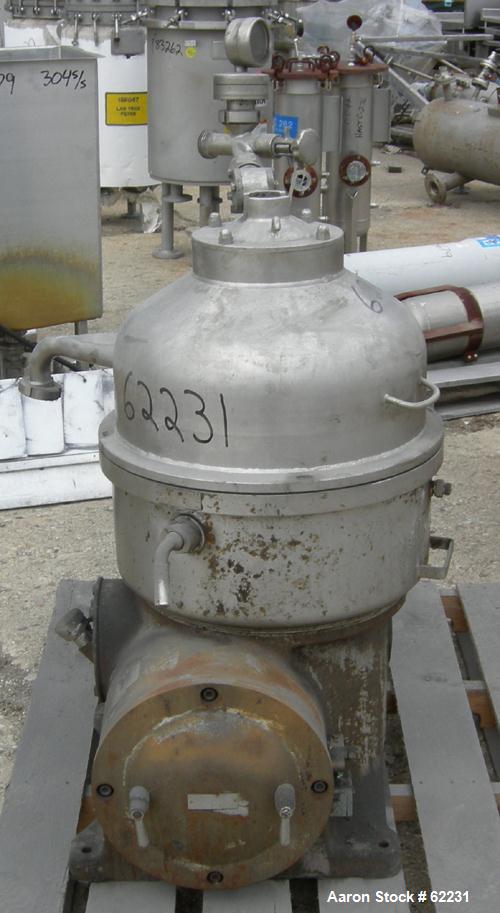 Used Stainless Steel Westfalia Solid Bowl Disc Centrifuge, TA-40-01-156 