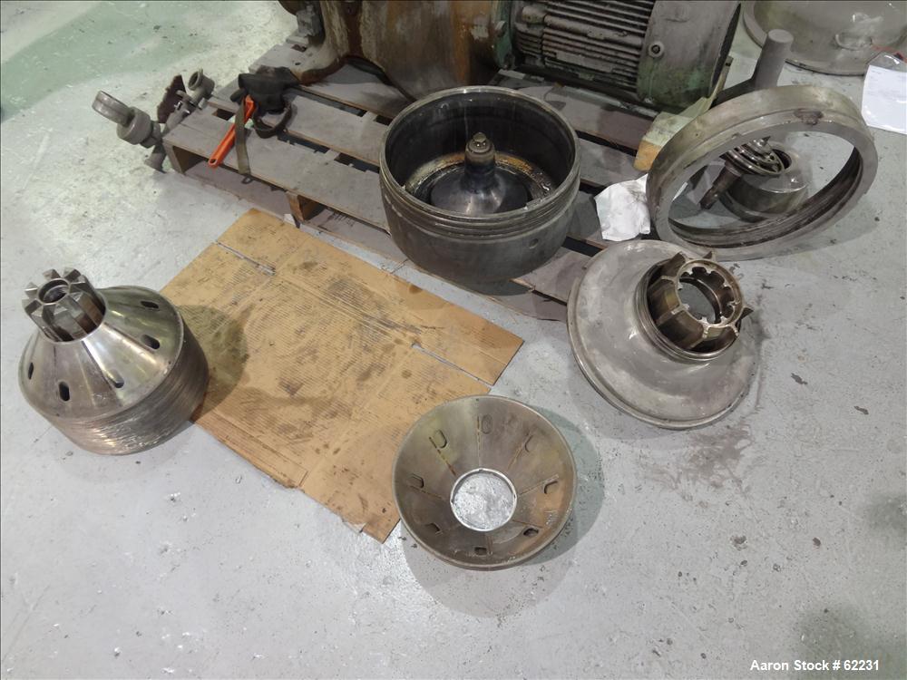 Used Stainless Steel Westfalia Solid Bowl Disc Centrifuge, TA-40-01-156 