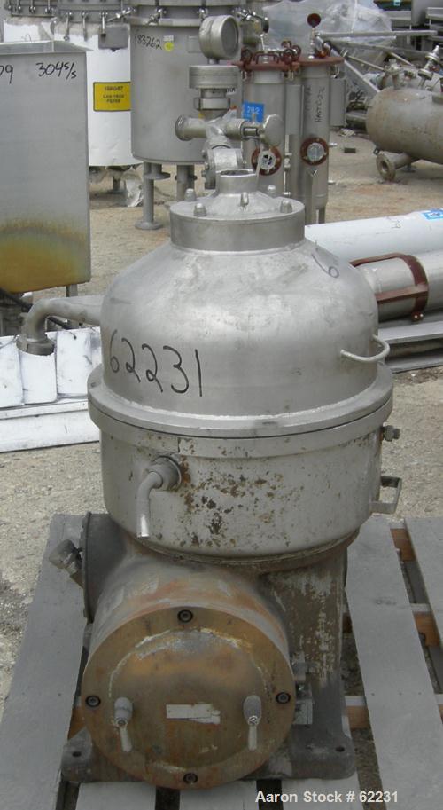 Used Stainless Steel Westfalia Solid Bowl Disc Centrifuge, TA-40-01-156 