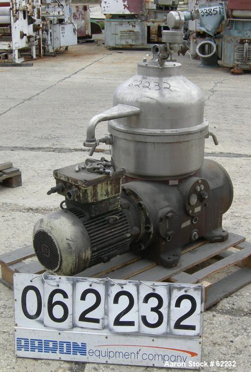Used Stainless Steel Westfalia Solid Bowl Disc Centrifuge, TA-40-01-156 