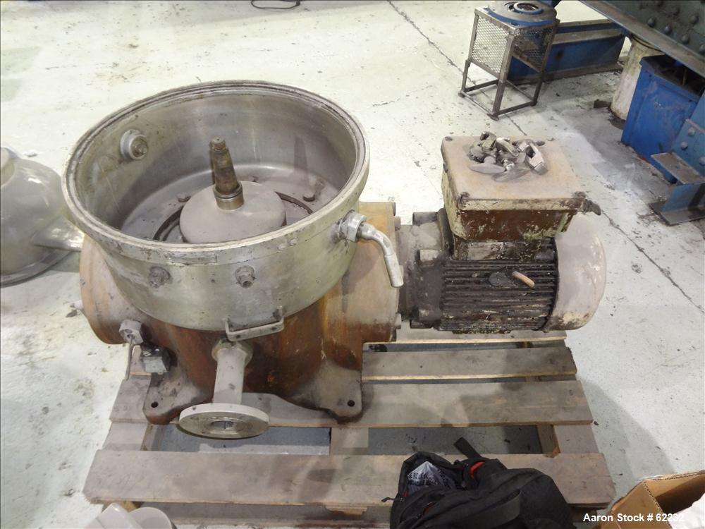 Used Stainless Steel Westfalia Solid Bowl Disc Centrifuge, TA-40-01-156 