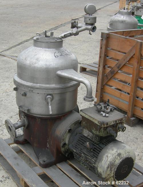 Used Stainless Steel Westfalia Solid Bowl Disc Centrifuge, TA-40-01-156 