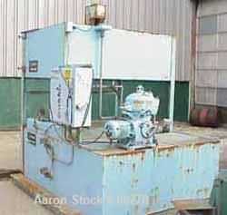 USED:Westfalia OTB2-00-066 solid bowl disc centrifuge. Stainless steel/aluminum construction. Max bowl speed 9380 rpm, separator  design, direct drive, 1 hp drive motor, 3/60/220/440, feed tank. Unit...