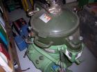 Used Alfa Laval MAB-206 Solid Bowl Disc Centrifuge. Stainless steel/aluminum construction, separator design, 1 hp drive motor 220/440/3/60. Unit reported to be fully reconditioned.