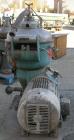 USED: Alfa Laval TVB-214H-15-21-60 solid bowl disc centrifuge. 316 stainless steel construction, separator design, coupled drive, sub-base, 15 hp drive motor 440/3/60/1790 rpm.