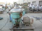 USED: Alfa Laval TVB-214H-15-21-60 solid bowl disc centrifuge. 316 stainless steel construction, separator design, coupled drive, sub-base, 15 hp drive motor 440/3/60/1790 rpm.